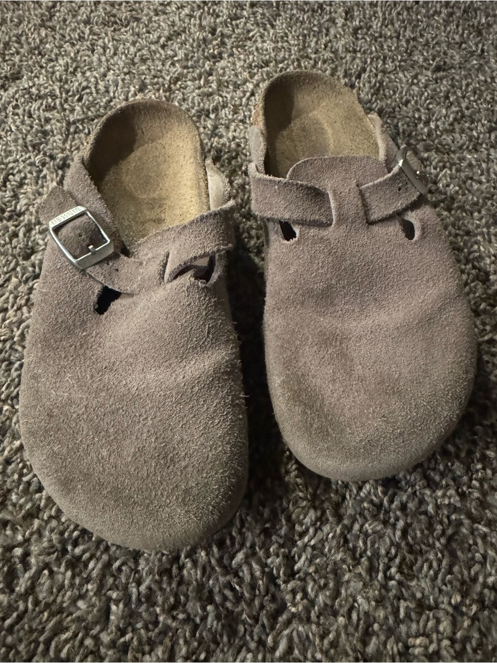 Birkenstock Kids Boston Suede Clogs in Faded Purple